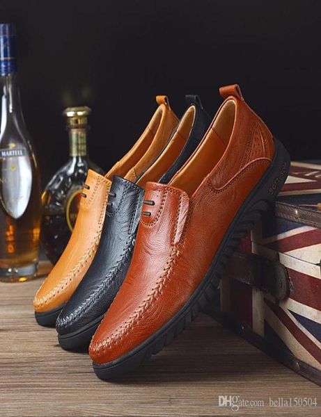 

24 styls genuine leather luxury designer casual shoes laceup or slipon men039s suit shoe dress shoes zapatos hombre drivers l8891713, Black