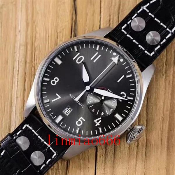 

luxury iw500901 wristwatch big pilot midnight blue black dial automatic 46mm men mens watch watches259d, Slivery;brown