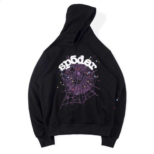 

printed tag young thug spider hoodies men women 3d foam graphic sp5der hoodies oversize hooded sweatshirts pullovers, Black