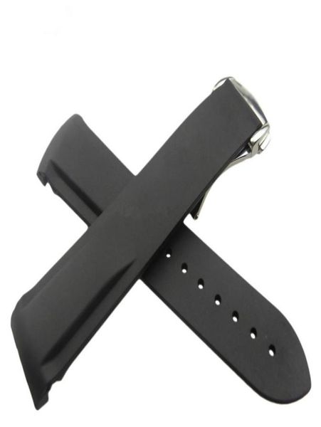 

20mm 22mm new black waterproof diving silicone rubber watchband bands straps with silver buckle for omega marine universe hippocam3417842, Black;brown
