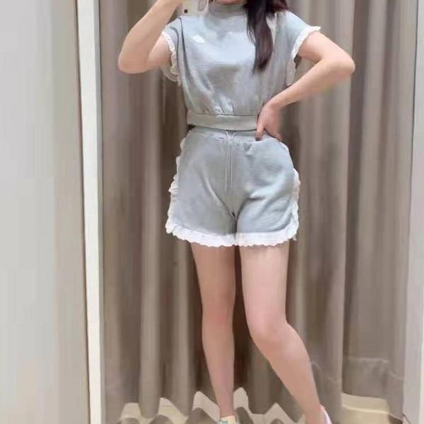 

dress spring/summer 2022 lace girl short sleeve shirt + shorts, White