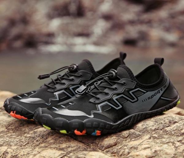 

summer water shoes men beach sandals upstream shoes wome quick dry river slippers diving swimming socks tenis masculino y2004202663686, Black