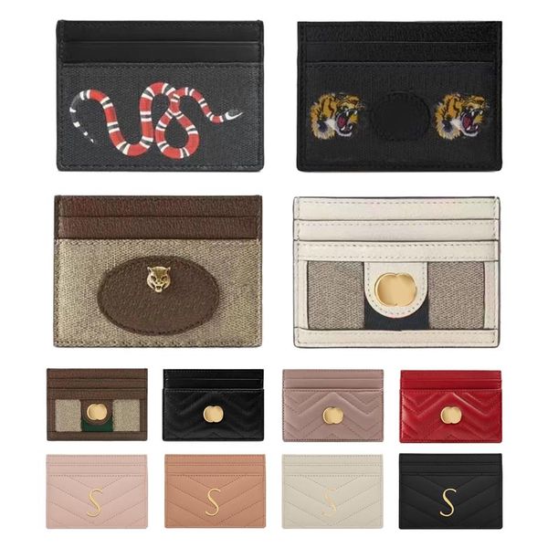 

luxury designer graffiti double g cards holder wallets coin purses with box womens mens leather little bee matelasse fragments key240o, Brown;gray