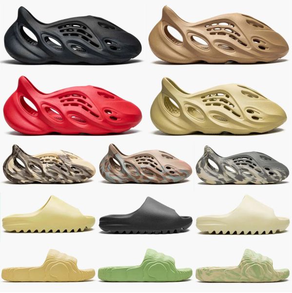

slide foam runner designer slippers men women sandals triple black white resin pattern slippers mens womens slides slider slipper sliders qu