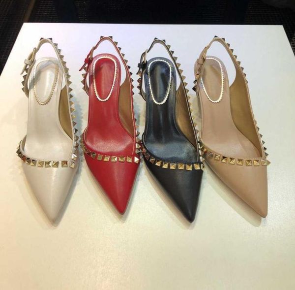 

2021 women high heels shoe dress shoes ladies rivet fashion girl catwalk print buckle plat woman wedding shoe039s with box8876261, Black