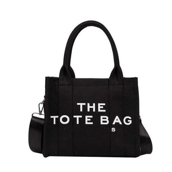

2022 new women tote bag letter canvas bag diagonal handbag hand shopping bag266y, Black;red