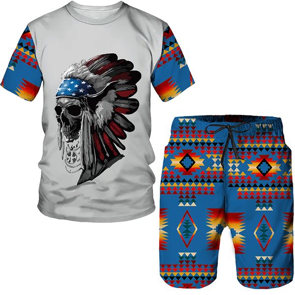 

new round neck t-shirt set colorful whiskey 3d printing men's t-shirt shorts set street leisure sports short sleeve set, White;black