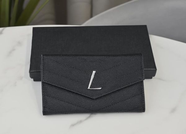 

women wallet original box purses luxury real leather caviar cardholder short holder single classic zipper pocket long purse card h3699572, Red;black