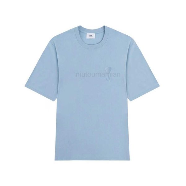 

t shirts for men women amis tested and poisoned. quality la short sleeve t-shirt embroidered big heart summer clothes loose 4rui, White;black