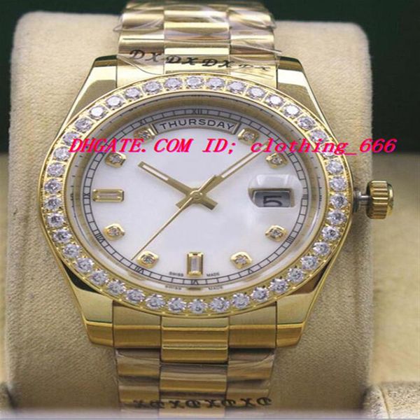 

luxury watches 41mm 18k gold 5 colors diamond dial & bezel watch automatic fashion men's watch wristwatch2433, Slivery;brown