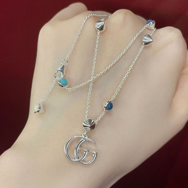 

designer styles pendant necklaces classic double g flower necklace pendant, Silver