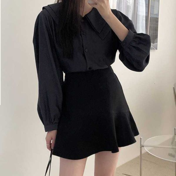 

s houzhou ruffle mini for women summer 2023 korean fashion elegant high waist irregular patchwork aline mermaid short skirt aa230420, Black