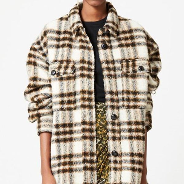 

fur women's plaid woolen coat single breasted turndown collar fashion casual female loose cardigan jacket, Black