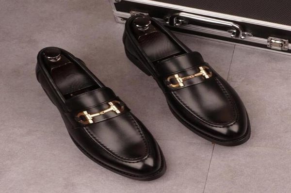 

men loafers dress shoes black low horsebit breathable slipon flat heel fashion grade smooth surface leather party casual 3228157