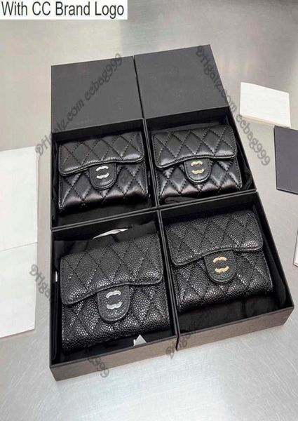 

cc brand wallets mini lambskin caviar designer flap purses shiny pearly grained calfskin quilted classic card holder gold silver m8626313, Red;black