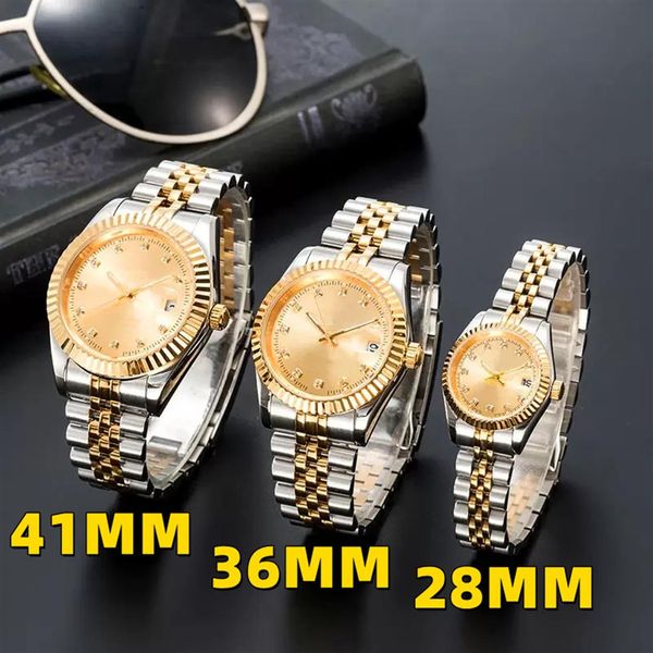

couples watch 36mm 41mm mens automatic movement stainless steel watch 28mm montre de luxe353l, Slivery;brown