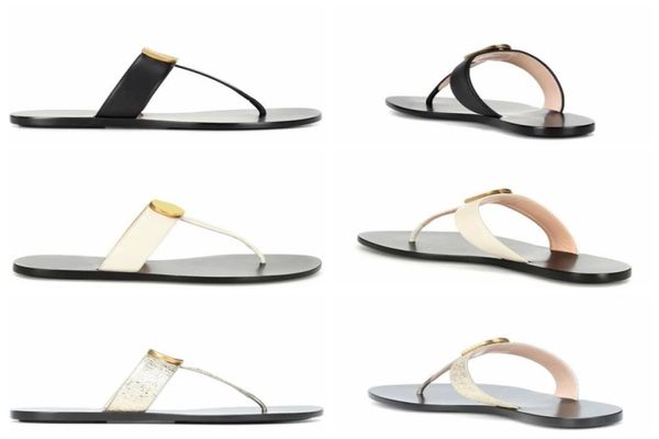 

mens womens fashion leather thong sandals flat slippers sports pool slides outdoor beach flip flops5088659, Black