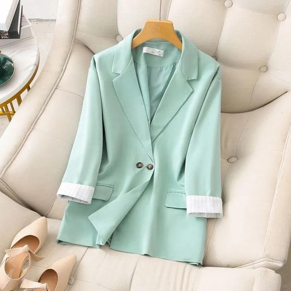

pants 2022 new spring blazers women korean chic loose ladies elegant jackets double button minimalist thin suit female outerwear, White