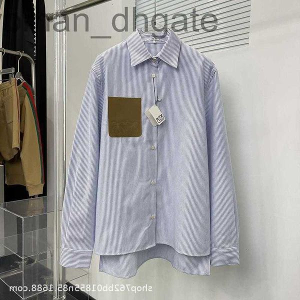 

women's blouses & shirts designerwomen's blouses & shirts new chest pocket leather stripe men's and women's shirt casual, White