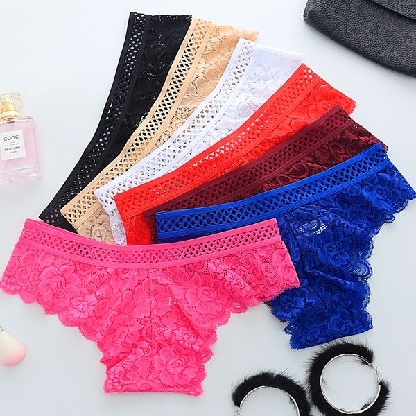 

women's panties 5pcs/lot women panties cheecky girls' underwear female briefs hollow seamless underpants sweet brand inttimo braga, Black;pink