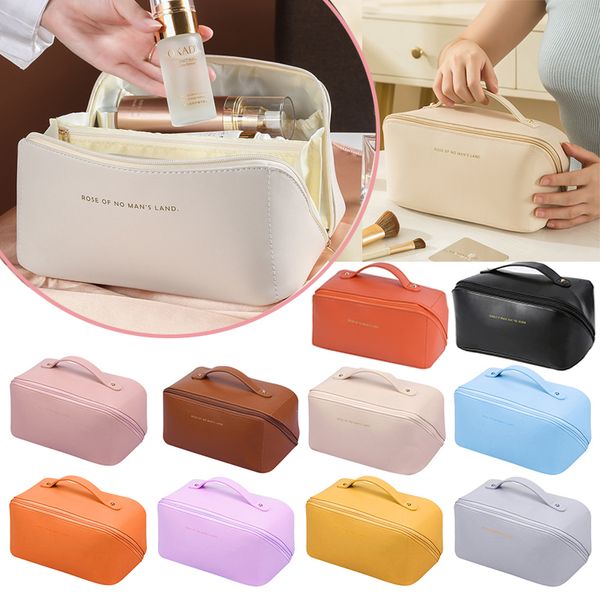 

cosmetic bags cases large-capacity travel cosmetic bag portable pu makeup pouch women waterproof bathroom washbag multifunction toiletry kit