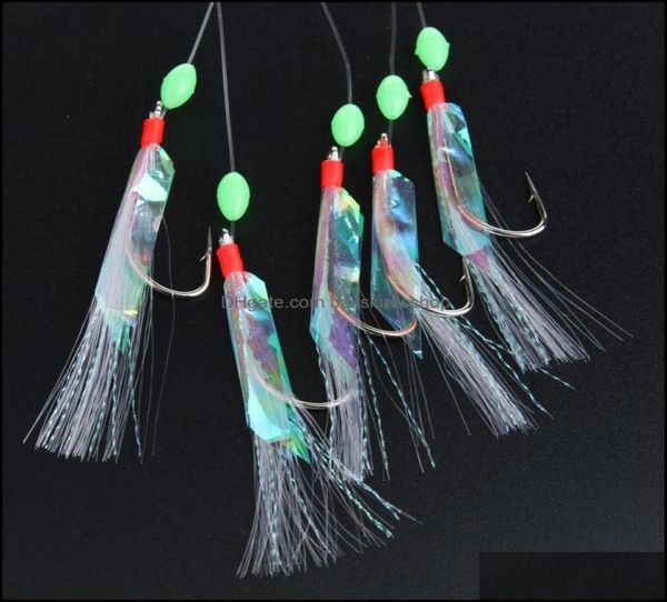 

new sabiki soft fishing lure rigs bait jigs worn fake string crystal barbed hook lures drop delivery 2021 baits sports outdoor3333670