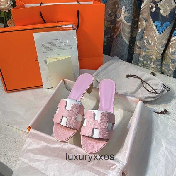 

women's slippers slide beach oasis high shoe 2023 leather orans designer sandal heels h orange candy color wear beach 9oxx