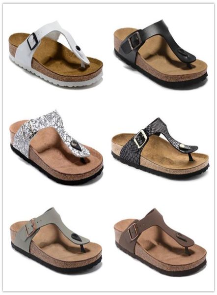 

gizeh paris sliders mens womens summer cork slippers beach sandals ladies flip flops loafers classic mono gram slides brown casual1974142, Black