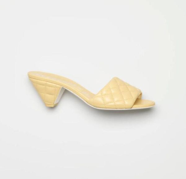 

mules lambskin sandals women summer slides designer luxury yellow white black blue red outdoor shoes high heels leather banquet sl6773373