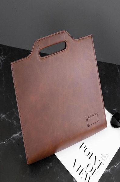 

briefcases crazy horse leather retro briefcase men ipad document stereotyped bag zipper envelop male business casual handbag satch6409578