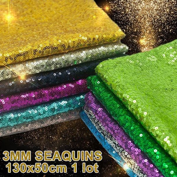

fabric 3mm sequin fabric dense mesh chaotic piece wedding decoration stage background cloth clothing fabric dress tablecloth 130x50cm 230419, Black;white