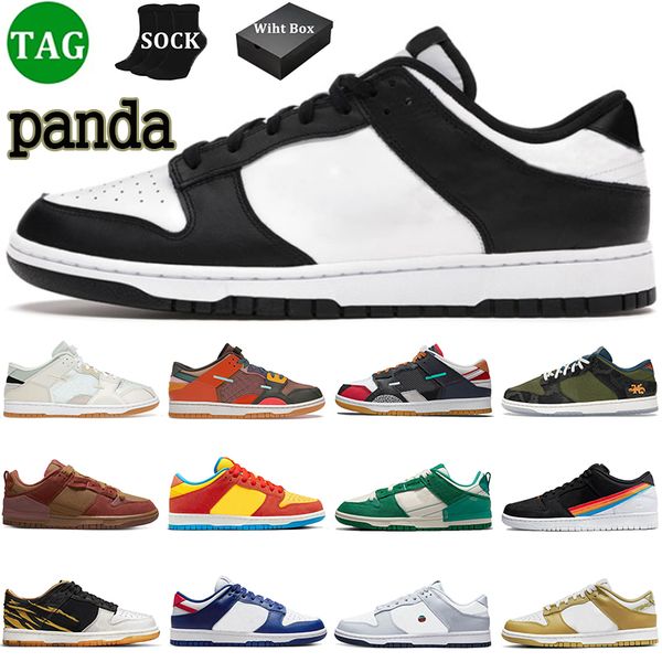 

men casual shoes panda low designer skate 3d polaroid usa year of the tiger scrap archeo brown scrap university red barley paisley mens spor, Black