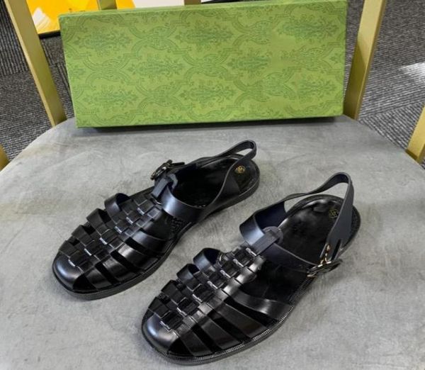 

2022 designer slipper sandals transparent rubber sandal double letter jelly slippers womens men slide flat mule adjustable buckle 8063970, Black