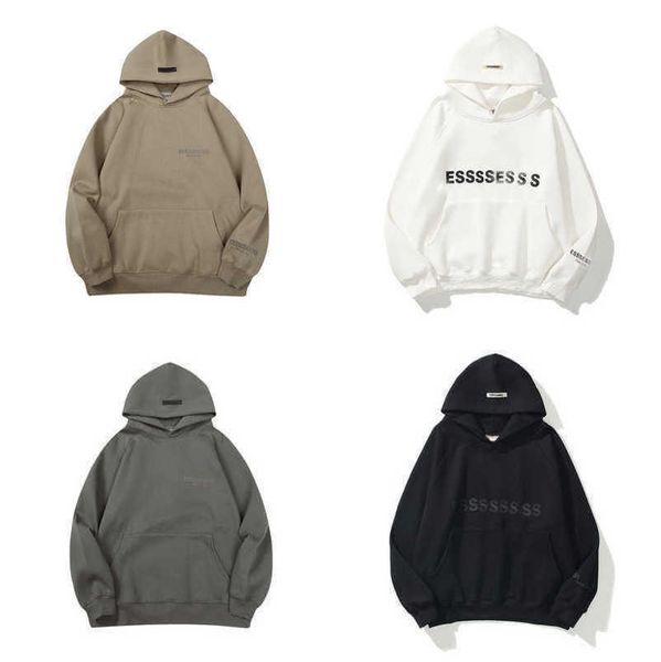 

luxury fashion men's sweatshirts essss ential tracksuits letter hoodies men women sportswear hooded pant coat sweater pullover couple, Gray