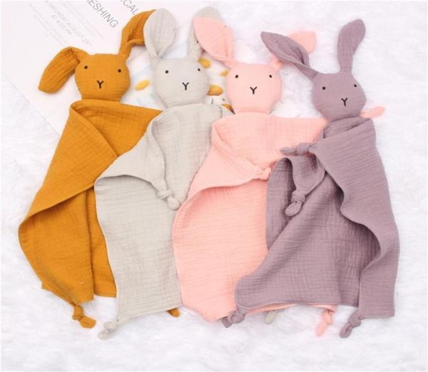 

baby organic cotton gauze comforting towels sleep with kid rabbit doll burp cloth colorful placate towel 14zd b39842716