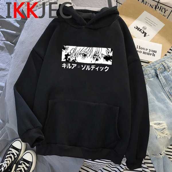 

hxh hunter x hisoka kurapika hoodies men killua zoldyck devil eye sweatshirts anime hip hop hoody streetwear male q1222 16ne5q, Black