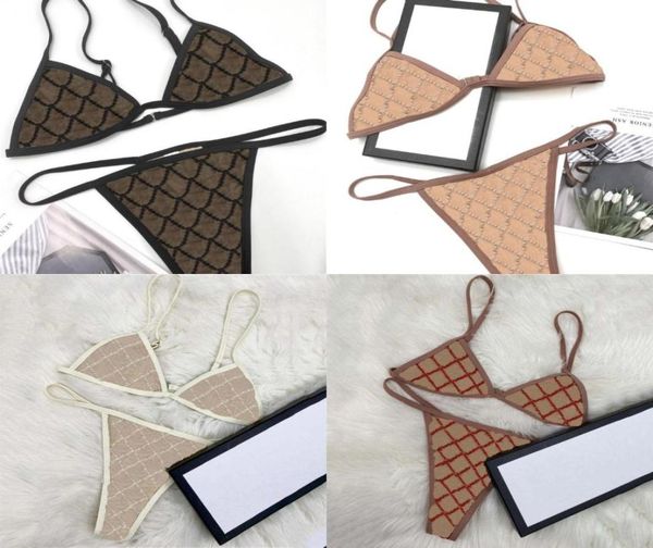 

swimsuits jacquard letter womens bathing suit bikinis sets backless women swimwear breathable three point ladies swim wear8549130