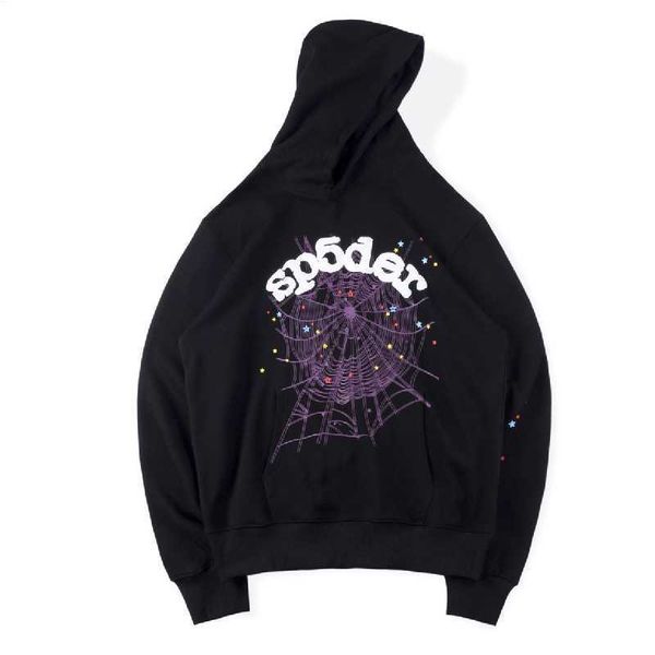 

angel hoodies men women 1 1 foam printing spider web red sp5der young thug pullover sweatshirtsquality, Black