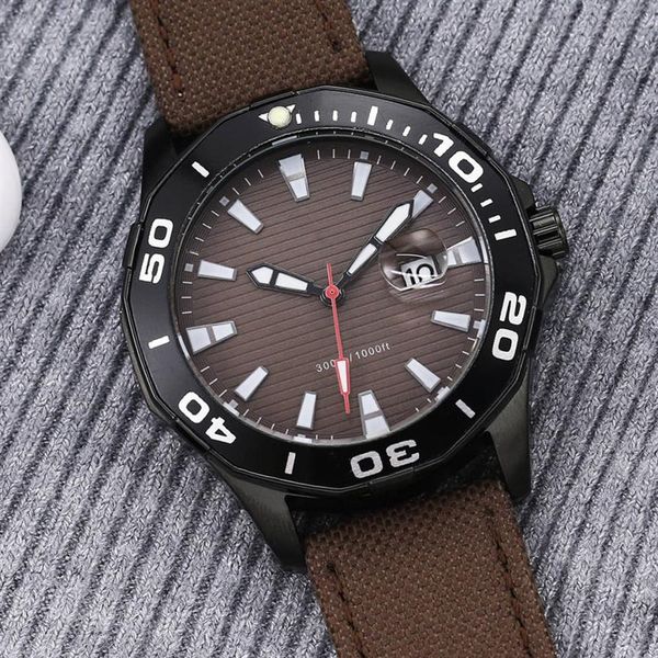 

brand watch men canvas strap quartz wrist watches ta88239r, Slivery;brown