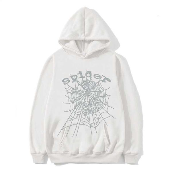 

2023 white sp5der cotton inlaid diamond hoodies men women web graphic quality spider young thug sweatshirts streetwear, Black