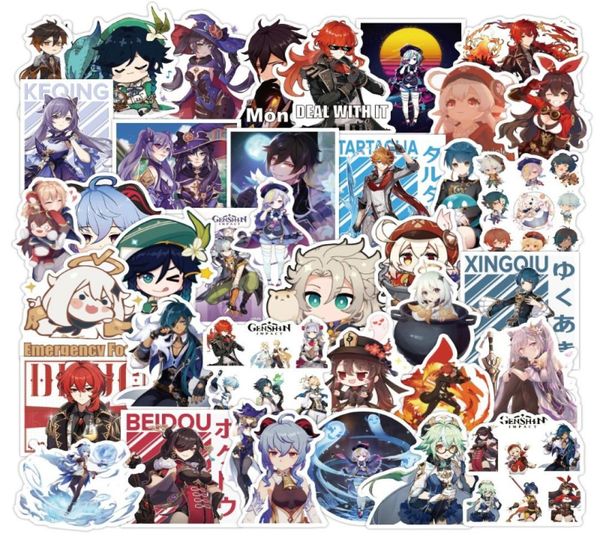 

50pcslot anime genshin impact sticker cartoon open world game stickers for lapmotorcycle skateboard travel case phone7780924