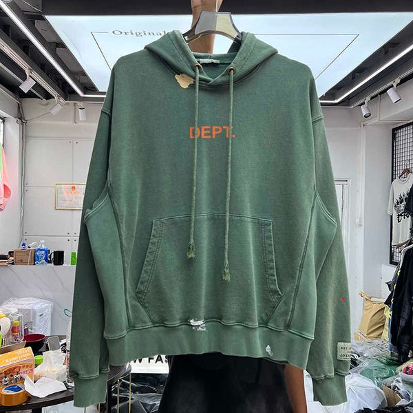 

designer clothing hoodies fashion streetwear galleryes depts american wash old speckle graffiti men's women's loose pullover hoodi, Black