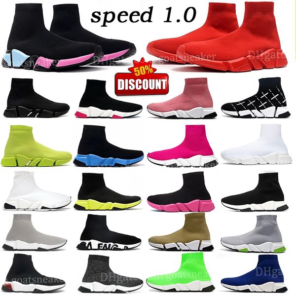 

designer speed 1.0 2.0 sock shoes graffiti trainers platform mens runner socks shoe black white master women sneaker speeds trainer balencig