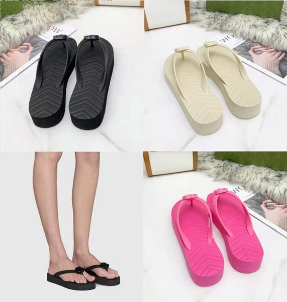 

fashion designer sandals for women slippers ladies slides vshaped flip flop slippers thick soles loafers size 35416847436, Black