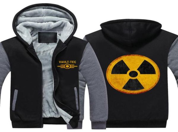 

winter hoodies gaming video fallout nuclear radiation vaulttec men women warm autumn clothes sweatshirts zipper jacket fleece hoo7124623, Blue;black