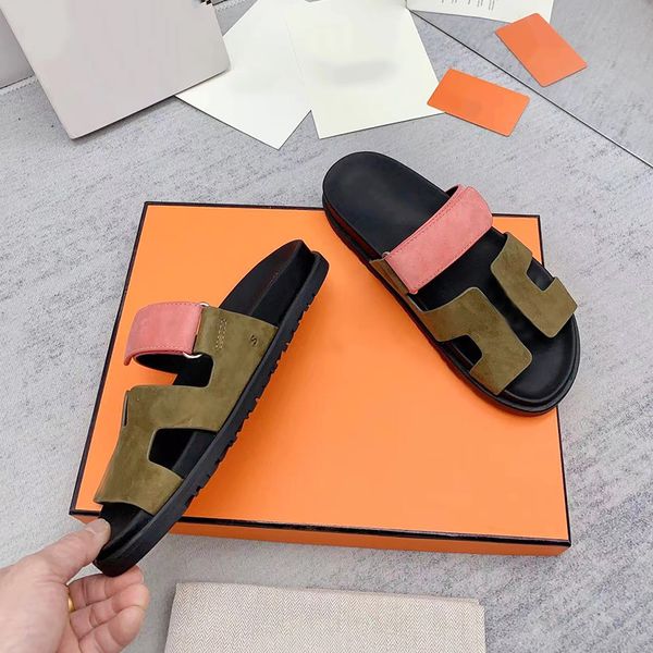 

designer slipper for women slides men sandals shoes pantoufle slippers summer genuine leather beach l foam runner orange size 9 under 10, Black