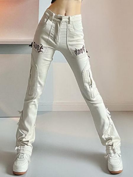 

jeans american hiphop high waist straight pants jeans womens fried street design sense niche straight pants high street tide ins 2022, Blue