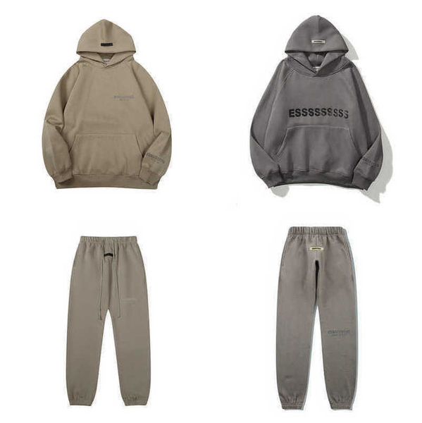 

luxury men's fashion sweatshirts essss ential tracksuits letter hoodies men women sportswear hooded pant coat sweater pullover couple, Black