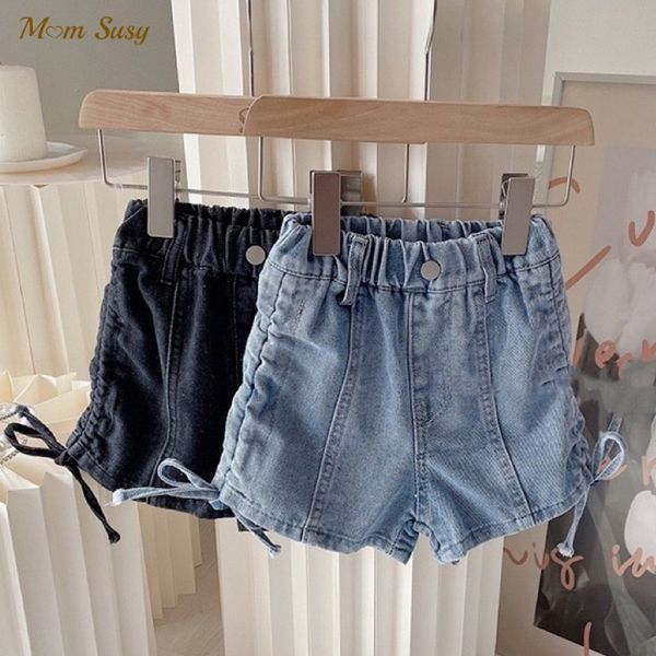 

shorts fashion baby girl casual jean string drawing infant toddler child denim scanties trousers summer clothes 1 10y 230420, Black