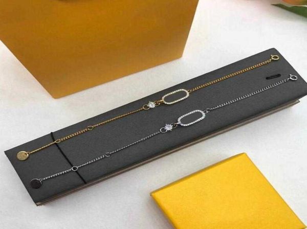 

designer bracelets bangles fashion cubic zircon crystal bracelet luxury letters gold silver bracelet bangle for woman gift jewelry7577252, Golden;silver